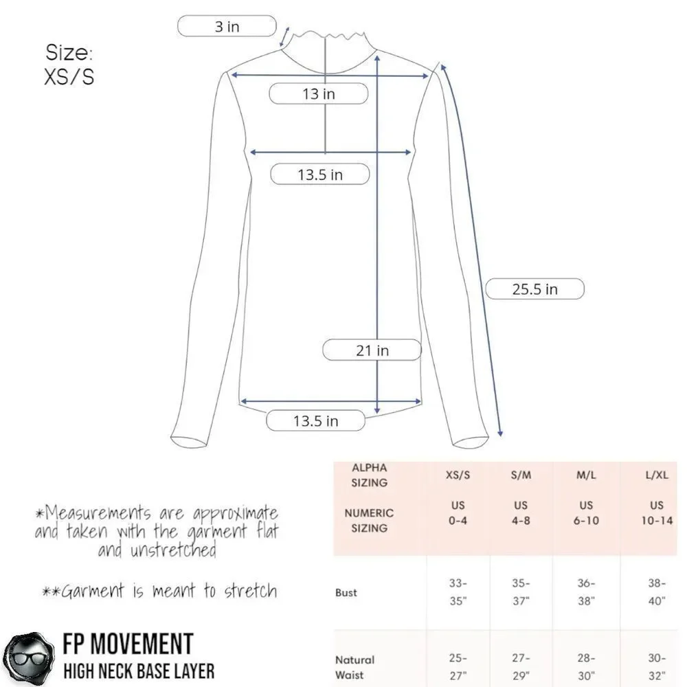 FP MOVEMENT RUFFLE HIGH NECK BASE LAYER QUARTER ZIP LONG SLEEVE TOP IN GREY